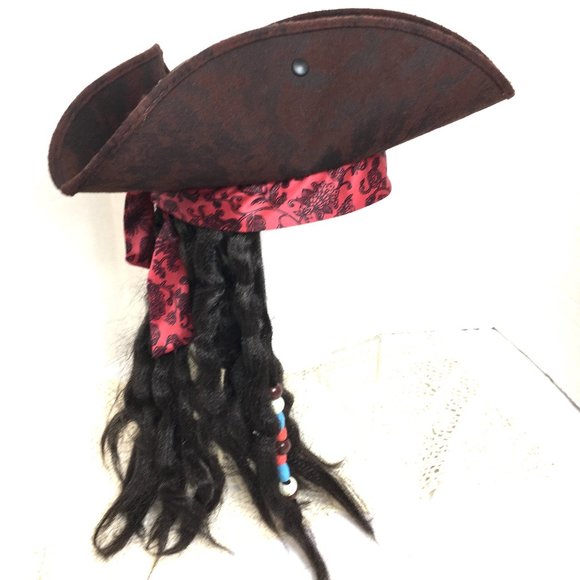 Deluxe Pirate Hat with Dreadlocks - Picture 1 of 7